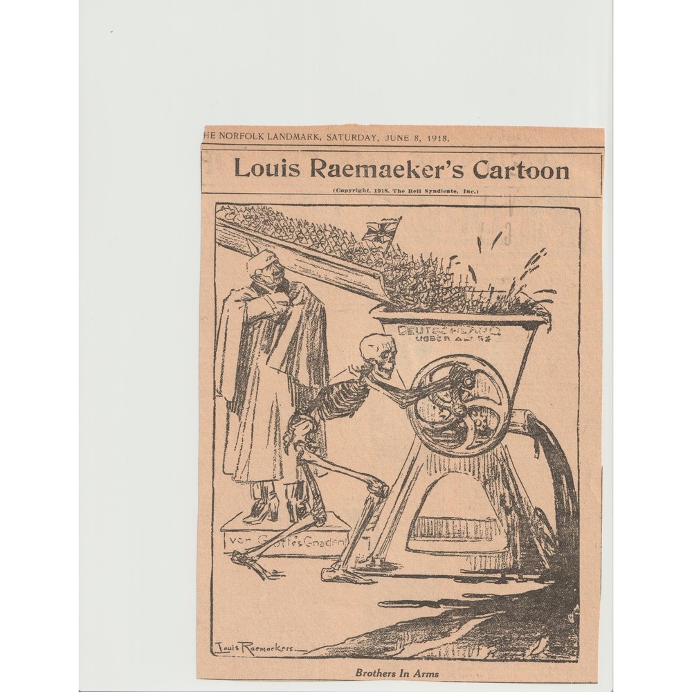 Louis Raemaekers 1918 WWI Political Cartoons Virginian-Pilot Norfolk VA Lot of 5 - Picture 4 of 6